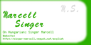 marcell singer business card